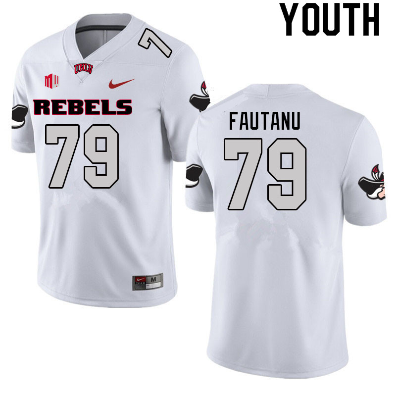 Youth #79 Leif Fautanu UNLV Rebels College Football Jerseys Sale-White